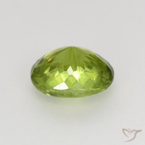 esfena Verde amarillento intenso natural de 1.08 ct, Ovalada, VS-SI