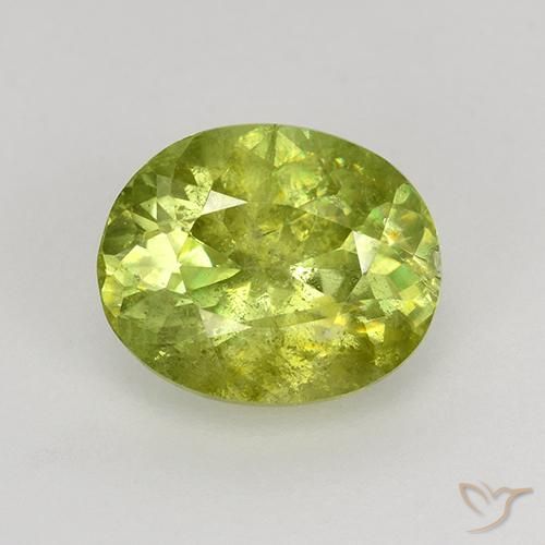 1.19ct Natural Verde bosque cálido esfena, Ovalada, VS-SI