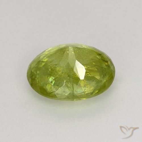 esfena Verde bosque cálido natural de 1.19 ct, Ovalada, VS-SI