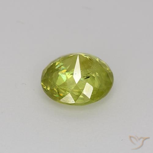 Esfena amarillo natural de 1,18 ct, corte redondo, VS-SI