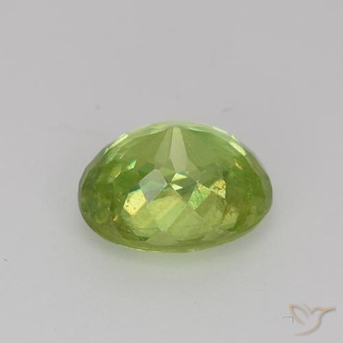 Esfena Verde vivo natural de 1.51 ct, Corte Óvalo, VS-SI