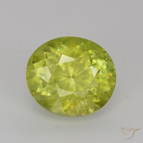 2.65ct Natural Amarillo medio esfena, Ovalada, VS-SI