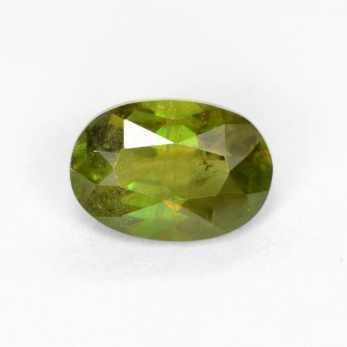 Esfena Verde medio natural de 0.58 ct, Corte Óvalo, VS-SI