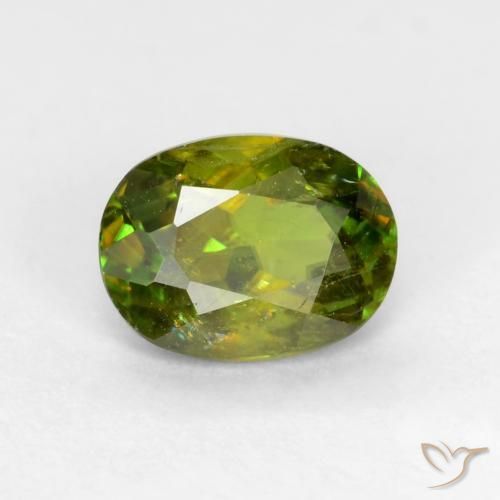 esfena Verde terroso cálido natural de 0.65 ct, Ovalada, SI
