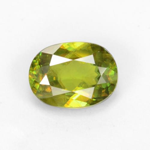 Esfena verde natural de 0,56 ct, corte óvalo, VS-SI