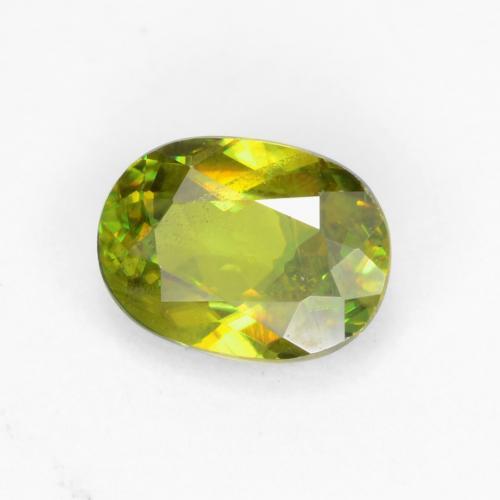 Esfena verde natural de 0,56 ct, corte óvalo, VS-SI