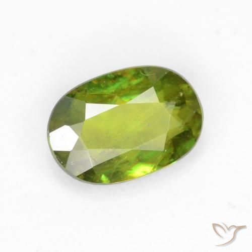 esfena Verde bosque natural de 0.65 ct, Ovalada, VS-SI