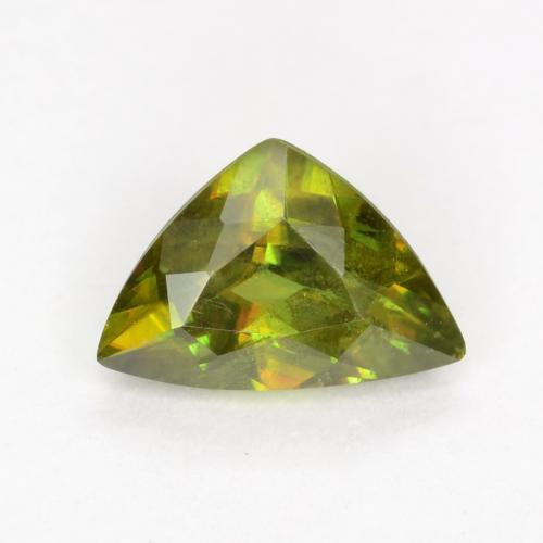 Esfena Verde terroso cálido natural de 0.50 ct, Trillón, VS-SI