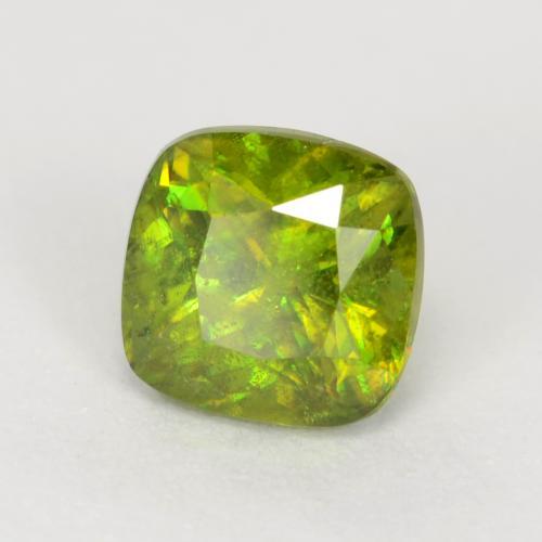 Esfena Verde bosque natural de 0.80 ct, Corte Cojín, SI