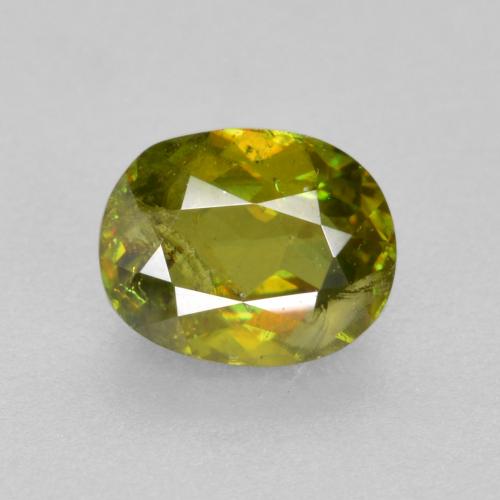 Esfena verde natural de 0,54 ct, corte óvalo, VS-SI