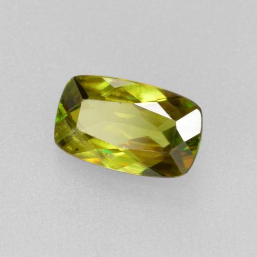 Esfena verde natural de 0,50 ct, corte cojín, VS-SI