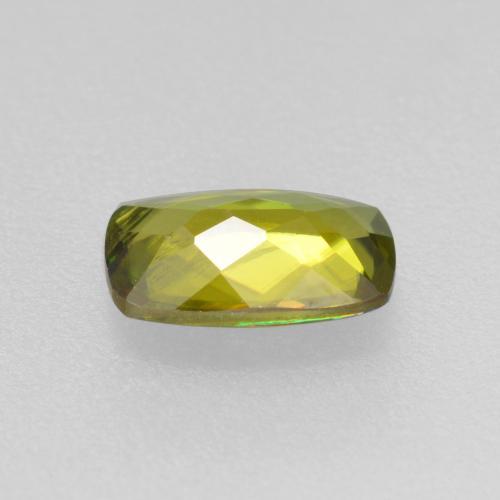 Esfena verde natural de 0,50 ct, corte cojín, VS-SI