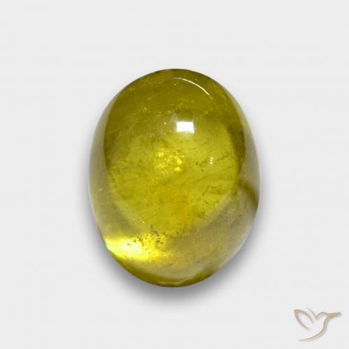 esfena Amarillo claro natural de 3.44 ct, Ovalada, Translúcido