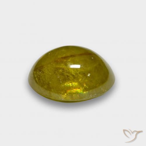 esfena Amarillo claro natural de 3.44 ct, Ovalada, Translúcido