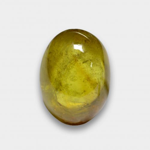 Esfena Amarillo otoño natural de 4.18 ct, Corte Óvalo, Translúcido