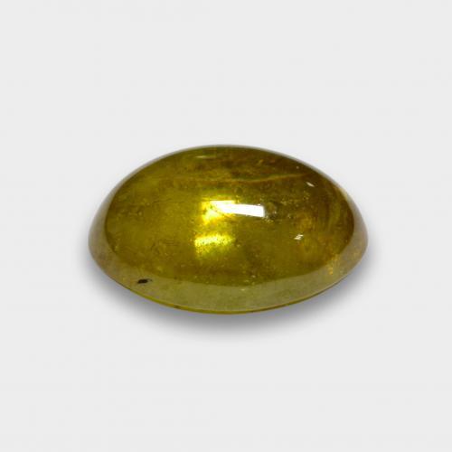 Esfena Amarillo otoño natural de 4.18 ct, Corte Óvalo, Translúcido
