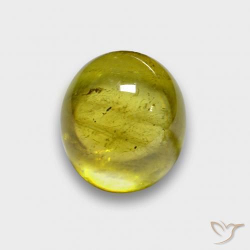 3.29ct Natural Amarillo limón esfena, Ovalada, Translúcido