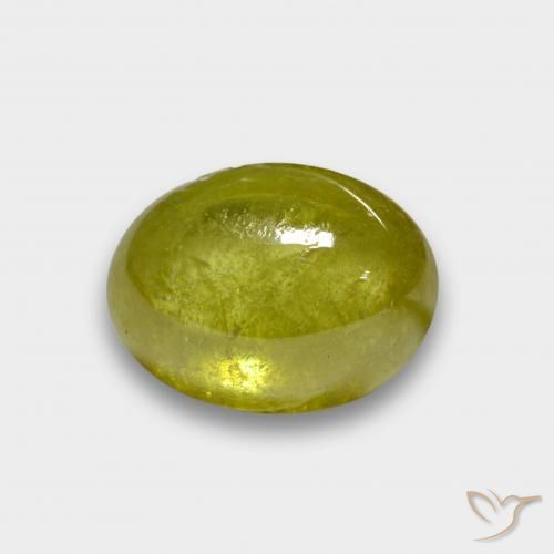3.47ct Natural Amarillo piña esfena, Ovalada, Translúcido