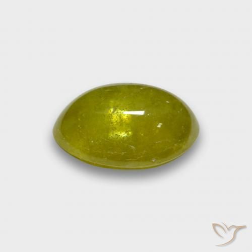 esfena Amarillo piña natural de 3.47 ct, Ovalada, Translúcido