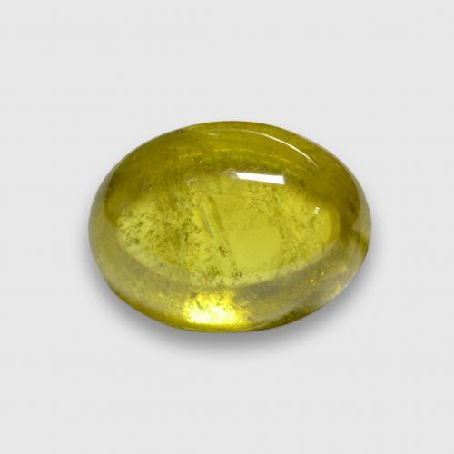 Esfena amarillo natural de 3,88 ct, corte óvalo, translúcido