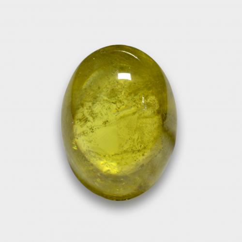 Esfena amarillo natural de 3,88 ct, corte óvalo, translúcido
