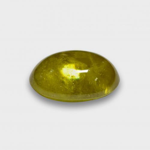 Esfena amarillo natural de 3,88 ct, corte óvalo, translúcido