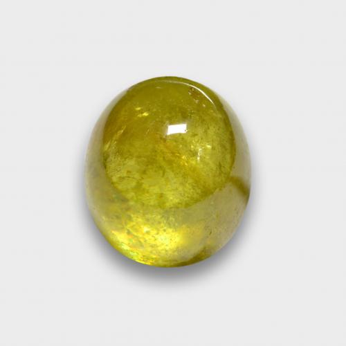 Esfena Amarillo piña natural de 2.92 ct, Corte Óvalo, Translúcido