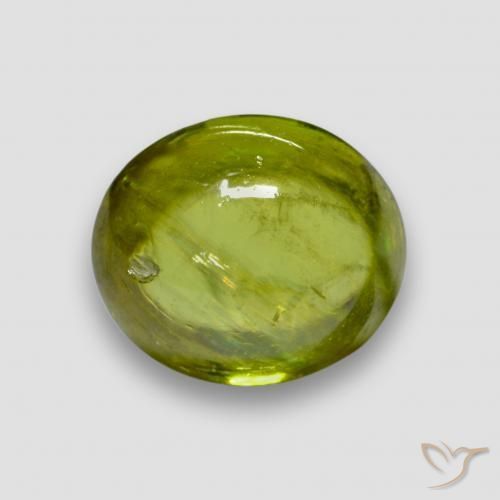 esfena Verde Oliva natural de 2.23 ct, Ovalada, Transparente