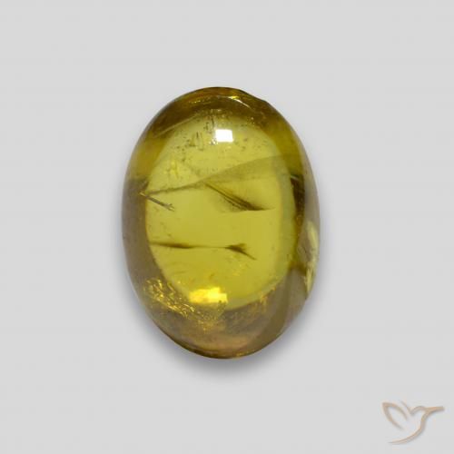 2.13ct Natural Dorado medio esfena, Ovalada, Transparente