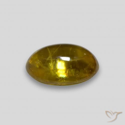 esfena Dorado medio natural de 2.13 ct, Ovalada, Transparente