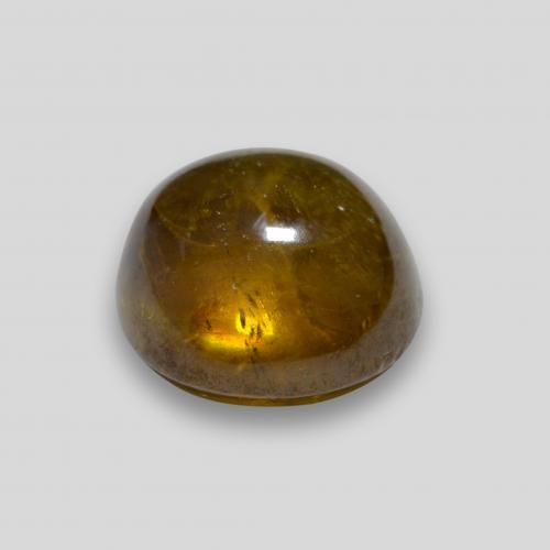 Esfena dorado natural de 2,36 ct, corte redondo, transparente