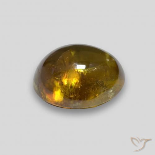 esfena Dorado natural de 2.28 ct, Ovalada, Transparente