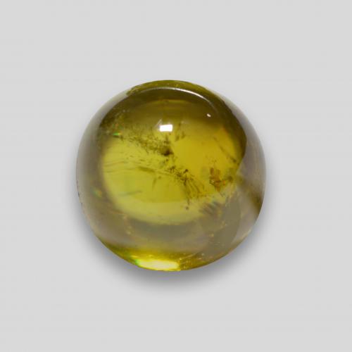 Esfena dorado natural de 1,91 ct, corte redondo, transparente