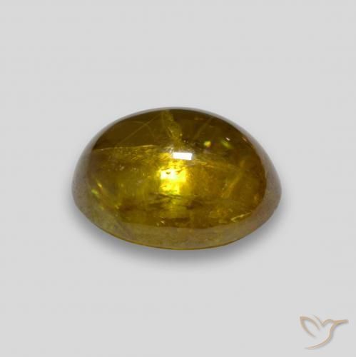 esfena Dorado natural de 2.63 ct, Ovalada, Transparente