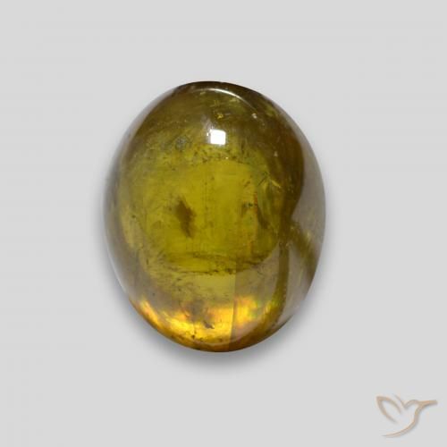 esfena Dorado oscuro natural de 3.33 ct, Ovalada, Transparente