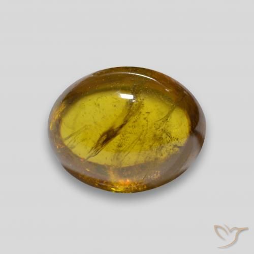 3.01ct Natural Dorado oscuro esfena, Ovalada, Transparente
