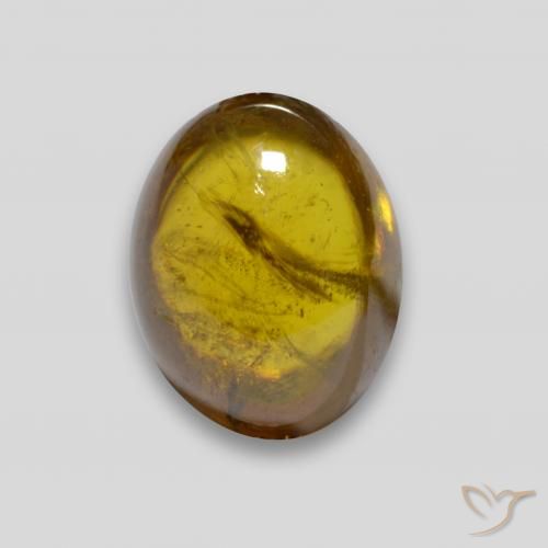 esfena Dorado oscuro natural de 3.01 ct, Ovalada, Transparente