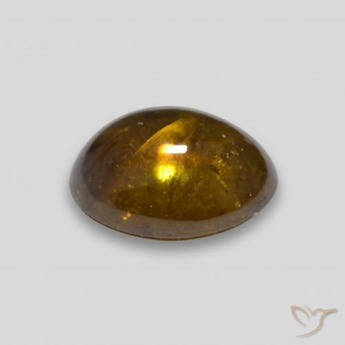 esfena Dorado oscuro natural de 3.01 ct, Ovalada, Transparente