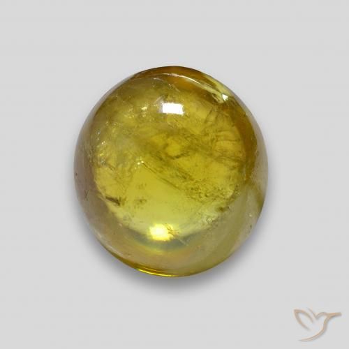 esfena Dorado medio natural de 2.67 ct, Ovalada, Transparente