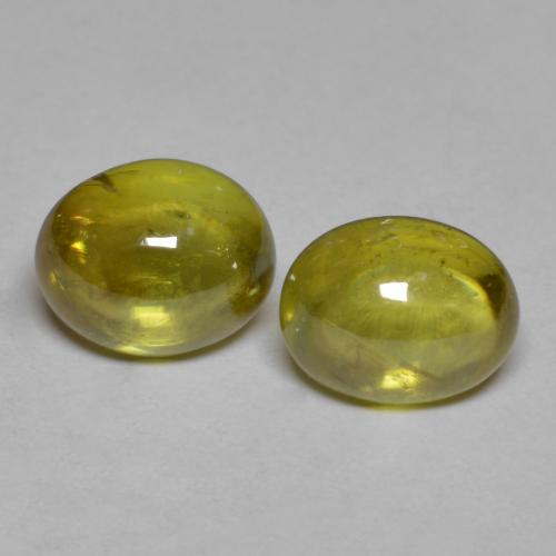 Gemas de esfena amarillo natural de 3,14 ct, corte óvalo, transparente
