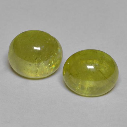 Gemas de esfena amarillo natural de 3,75 ct, corte óvalo, transparente