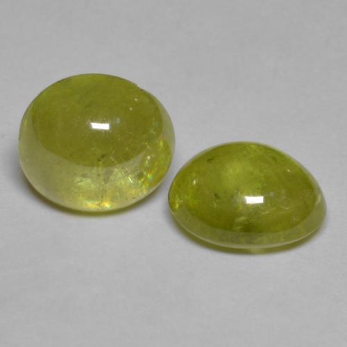 Gemas de esfena amarillo natural de 3,75 ct, corte óvalo, transparente