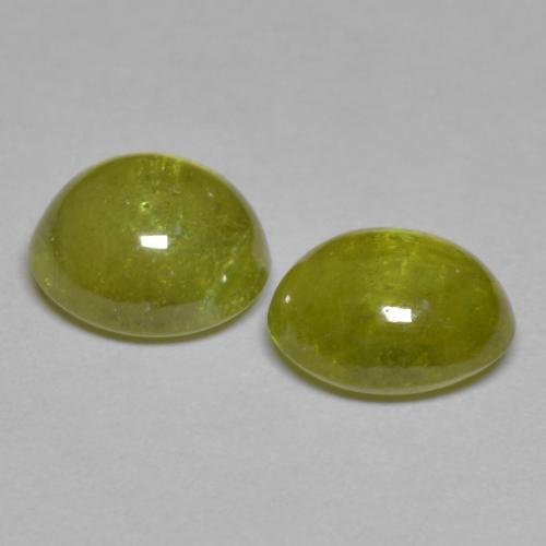 Gemas de esfena amarillo natural de 3,75 ct, corte óvalo, transparente