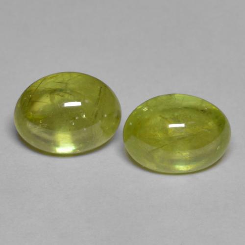 Gemas de esfena amarillo natural de 3,71 ct, corte óvalo, transparente