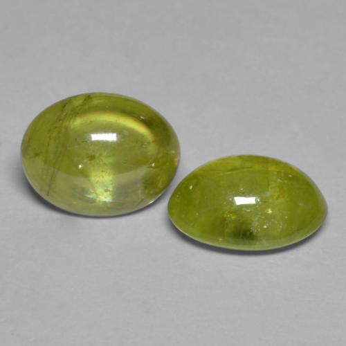 Gemas de esfena amarillo natural de 3,71 ct, corte óvalo, transparente