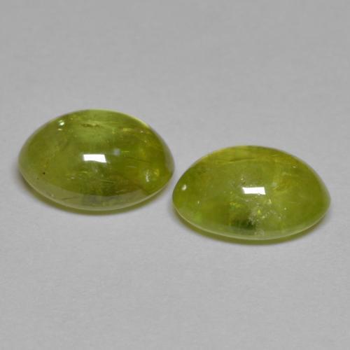Gemas de esfena amarillo natural de 3,71 ct, corte óvalo, transparente