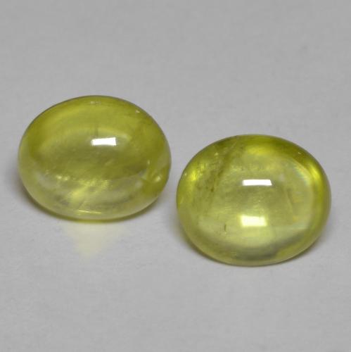 Gemas de Esfena Amarillo verdoso natural de 2.09 ct, Corte Óvalo, Transparente