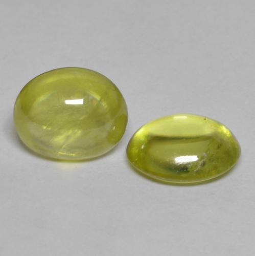 Gemas de Esfena Amarillo verdoso natural de 2.09 ct, Corte Óvalo, Transparente