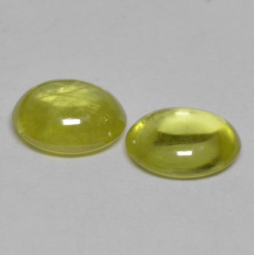 Gemas de Esfena Amarillo verdoso natural de 2.09 ct, Corte Óvalo, Transparente