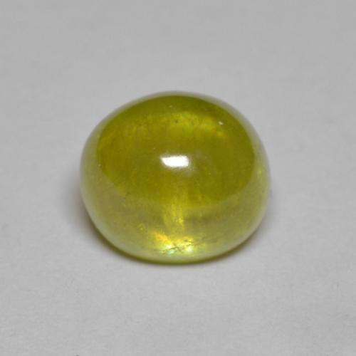 Esfena Amarillo limón natural de 2.84 ct, Corte Óvalo, Transparente